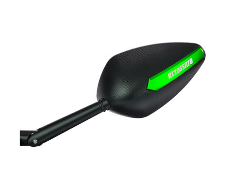 Pair of rearview mirrors with CNC machined colored inserts