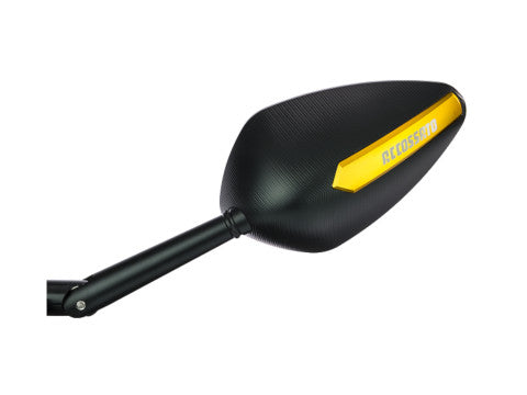 Pair of rearview mirrors with CNC machined colored inserts