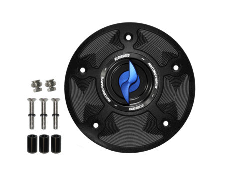 Tank filler cap for Honda motorbikes with quick release machined from billet aluminium