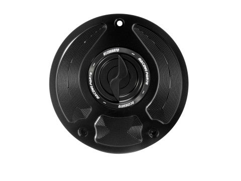 Tank filler cap for Honda motorbikes with quick release machined from billet aluminium