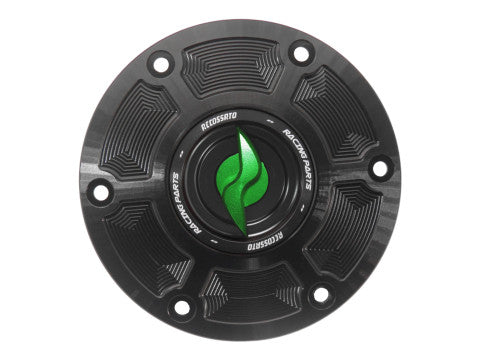 Tank filler cap for Ducati motorbikes with quick release machined from billet aluminium