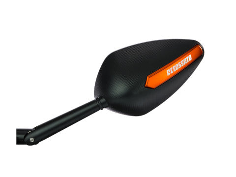 Pair of rearview mirrors with CNC machined colored inserts