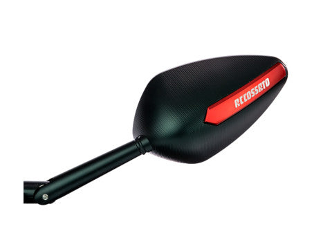 Pair of rearview mirrors with CNC machined colored inserts