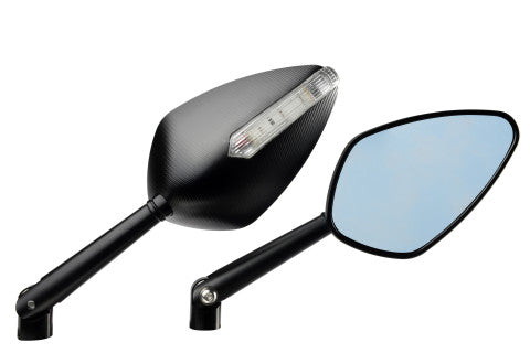 Pair of rearview mirrors with integrated LED direction indicator
