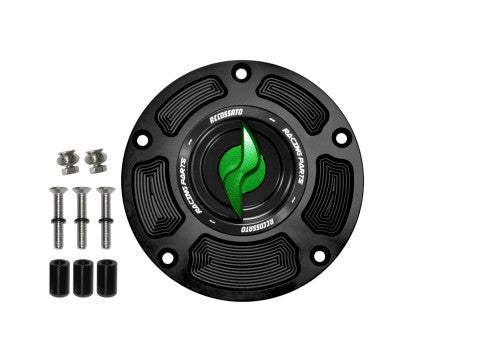 Tank filler cap for Honda motorbikes with quick release machined from billet aluminium