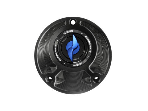 Tank filler cap for Yamaha motorbikes with quick release machined from billet aluminium