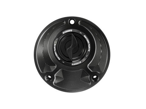 Tank filler cap for Yamaha motorbikes with quick release machined from billet aluminium