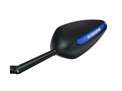 Pair of rearview mirrors with CNC machined colored inserts