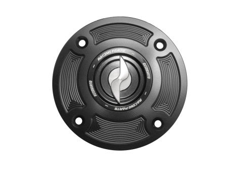 Tank filler cap for Suzuki motorbikes with quick release machined from billet aluminium