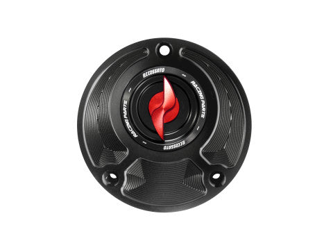 Tank filler cap for Yamaha motorbikes with quick release machined from billet aluminium