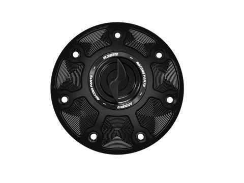 Tank filler cap for KTM motorbikes with quick release machined from billet aluminium