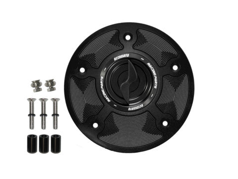 Tank filler cap for Honda motorbikes with quick release machined from billet aluminium