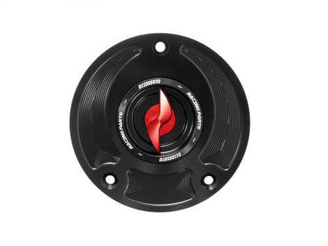 Tank filler cap for Suzuki motorbikes with quick release machined from billet aluminium
