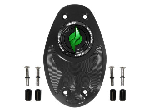 Tank filler cap for Ducati motorbikes with quick release machined from billet aluminium