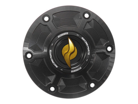 Tank filler cap for Ducati motorbikes with quick release machined from billet aluminium