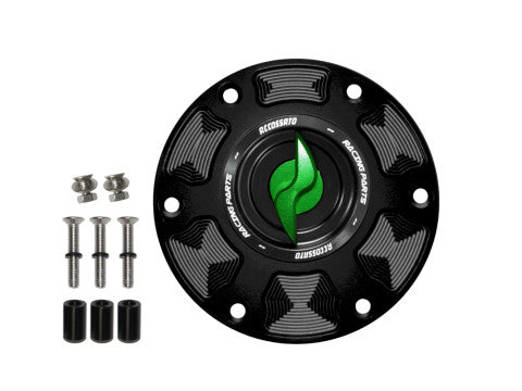 Tank filler cap for MV Agusta motorbikes with quick release machined from billet aluminium