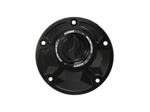Tank filler cap for MV Agusta motorbikes with quick release machined from billet aluminium