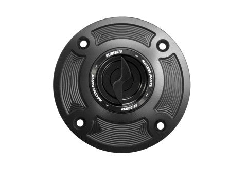 Tank filler cap for Suzuki motorbikes with quick release machined from billet aluminium