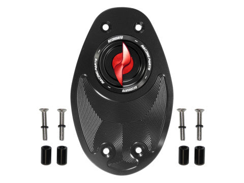 Tank filler cap for Ducati motorbikes with quick release machined from billet aluminium