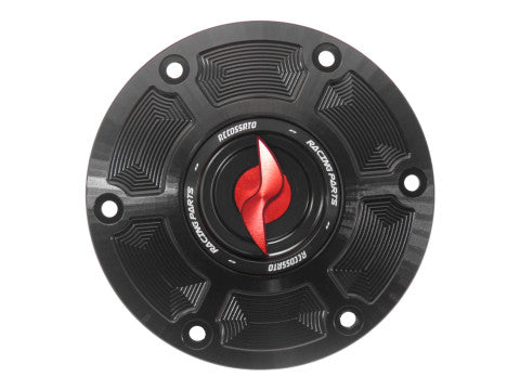 Tank filler cap for KTM motorbikes with quick release machined from billet aluminium