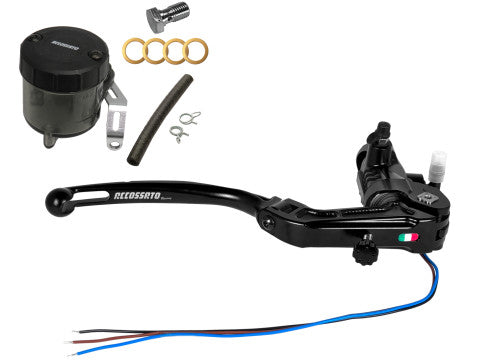 Accossato PRS 16x17-18-19 ABE 61454 Homologated Radial Brake Master Cylinder with Folding Lever and Oil Reservoir Kit Included