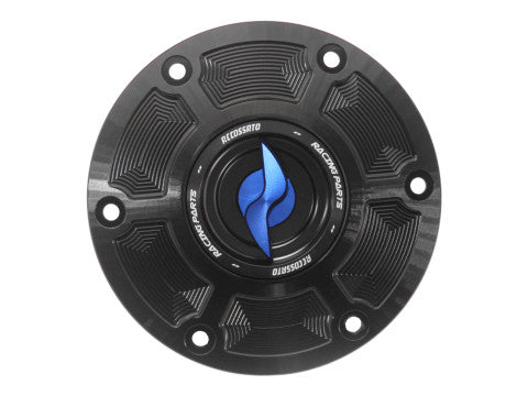 Tank filler cap for Ducati motorbikes with quick release machined from billet aluminium