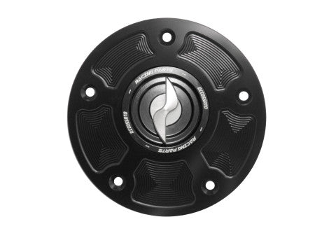 Tank filler cap for Kawasaki motorbikes with quick release machined from billet aluminium