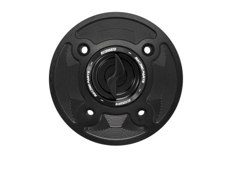 Tank filler cap for Kawasaki motorbikes with quick release machined from billet aluminium