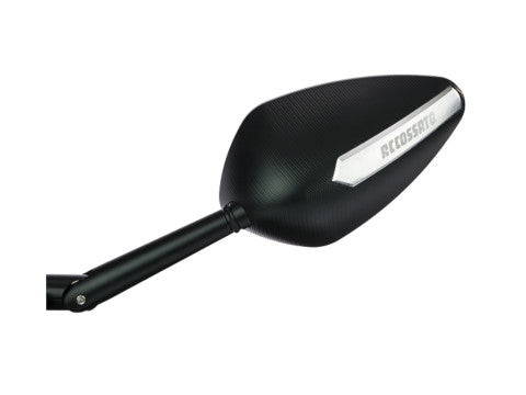 Pair of rearview mirrors with CNC machined colored inserts