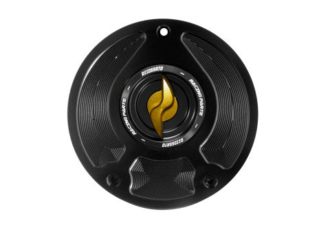 Tank filler cap for Honda motorbikes with quick release machined from billet aluminium