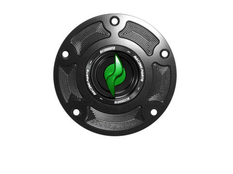 Tank filler cap for Ducati motorbikes with quick release machined from billet aluminium