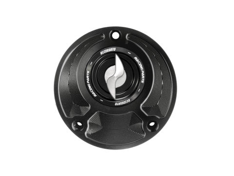 Tank filler cap for Yamaha motorbikes with quick release machined from billet aluminium