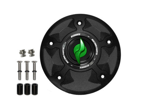 Tank filler cap for Honda motorbikes with quick release machined from billet aluminium