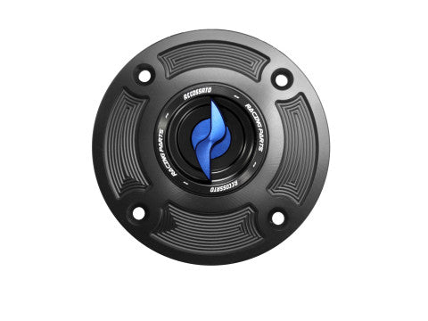 Tank filler cap for Suzuki motorbikes with quick release machined from billet aluminium