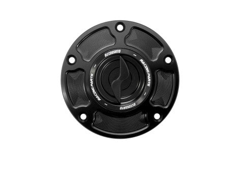 Tank filler cap for MV Agusta motorbikes with quick release machined from billet aluminium