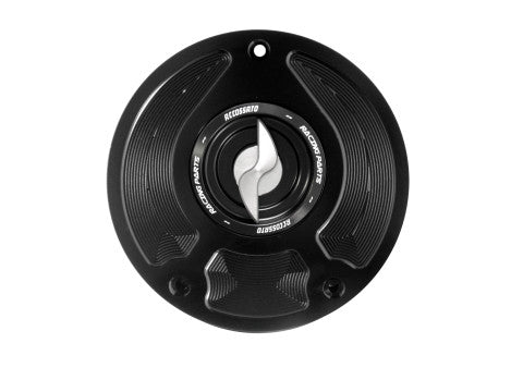 Tank filler cap for Honda motorbikes with quick release machined from billet aluminium