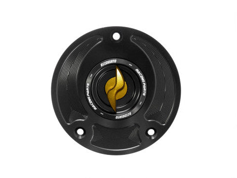 Tank filler cap for Suzuki motorbikes with quick release machined from billet aluminium