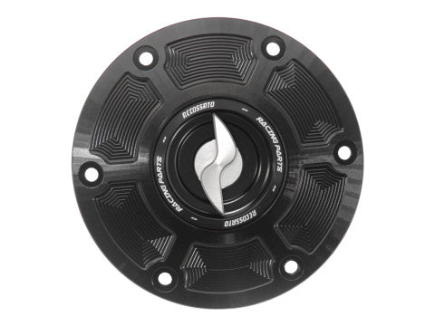 Tank filler cap for Ducati motorbikes with quick release machined from billet aluminium