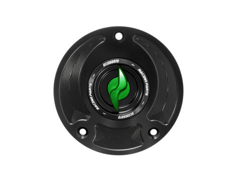Tank filler cap for Suzuki motorbikes with quick release machined from billet aluminium