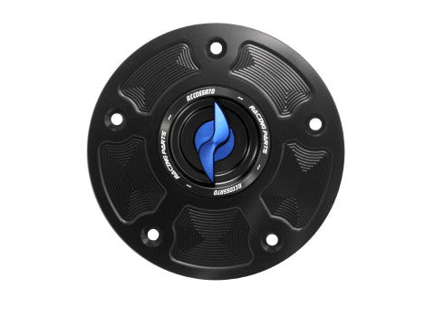 Tank filler cap for Kawasaki motorbikes with quick release machined from billet aluminium