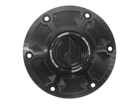 Tank filler cap for KTM motorbikes with quick release machined from billet aluminium