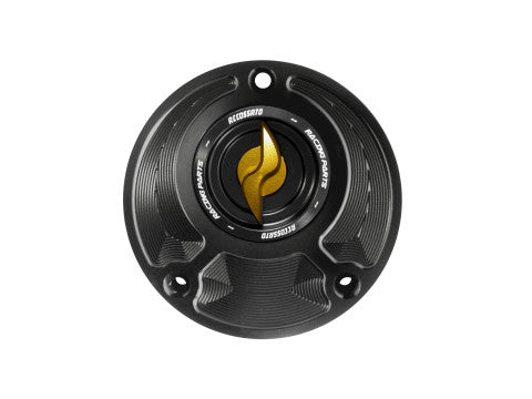 Tank filler cap for Yamaha motorbikes with quick release machined from billet aluminium